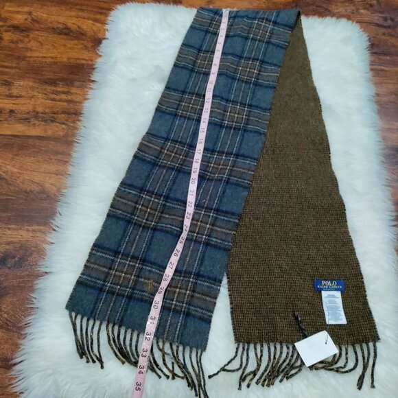 NWT POLO Ralph Lauren Plaid Preppy Scottish Embroidered Pony Wool Blend Scarf - Picture 12 of 13